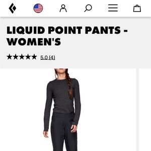 Black Diamond women’s liquid point goretex pants size small